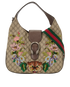 Tiger Embroidered Dionysus Hobo, &pound;650, Handbags, Beige, Canvas, Front view